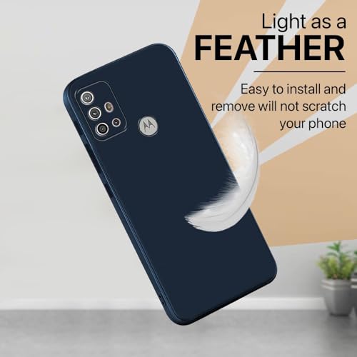 Image of Back Cover | Full Camera Protection | Premium Liquid Silicon Case | Flexible Bumper Case for Motorola Moto G10 4G / G10 Power 4G / G20 4G / G30 4G (Dark Blue)