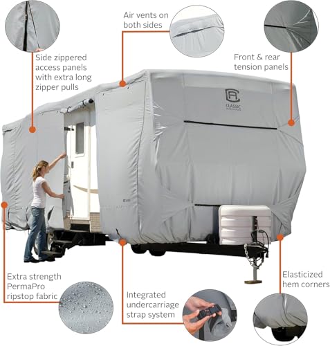 image for Classic Accessories Over Drive PermaPRO Travel Trailer Cover, Fits 15'