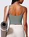 CRZ YOGA Butterlift Scoop Neck Crop Tank Tops for Women - Longline U Back Adjustable Straps Workout Sports Bras Grey Sage X-Small