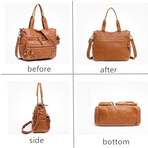 Image of Hobo Handbag and Purses for Women,Top Handle Satchel Purse Tote Shoulder Bags Faux Leather for Ladies