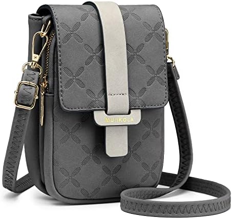 MUIIKOLA Touch Screen Crossbody Phone Bag,Women PU Leather Phone Shoulder Bag Multifunctional Clear Touchscreen Cross Body Purse with 8 Credit Card Slots and 1 ID Window