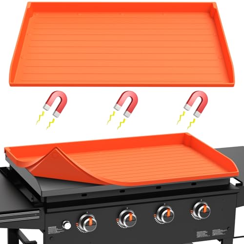 Huchiz Silicone Griddle Mat Cover for Blackstone - 36 Inch Full-Edge Coverage Magnetic Silicone Grill Cover Heavy Duty Food Grade Griddle Protective Mat Keep Your Grill Clean and Rust-Free