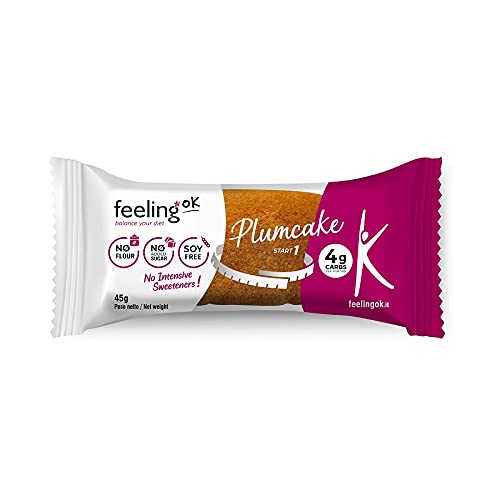 Feelingok Plumcake Boîte de 10 Snack protéinés de 45 g (Orange)
