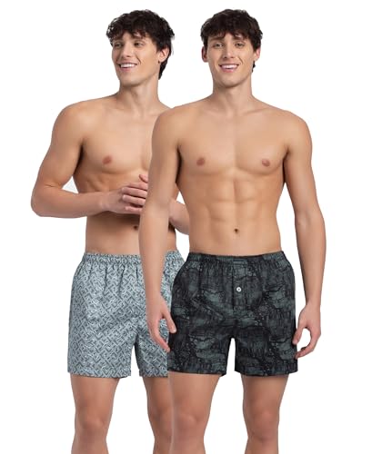 Image of Jockey 8222 Men Super Combed Mercerized Cotton Woven Checkered Inner Boxers with Ultrasoft and Durable Inner Waistband (Pack of 2, Colors & Prints May Vary)