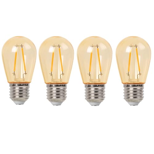 Lampadina S14 realizzata in plastica trasparente, design infrangibile e impermeabile, adatta per stringhe luminose per esterni con attacco E27.