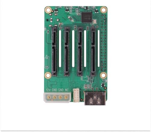 Radxa Penta SATA HAT, Up to 5X SATA disks HAT for Raspberry Pi 5 and Rock Pi SBCs, Mini NAS Server, Single Board Computer