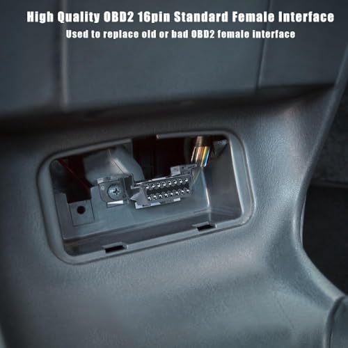 Conector hembra OBD2 de 16 pines con cables de colores para panel de salpicadero de coche 6