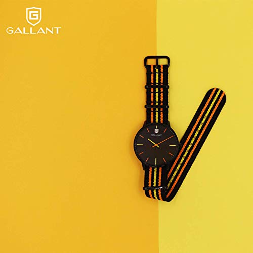 G GALLANT Mens Watch Men's Wristwatch Quartz Watch Nylon Slip-Thru Strap Watch Minimalist Waterproof Watch for Men Teenager Gift - Orange/Blue/White/Black2