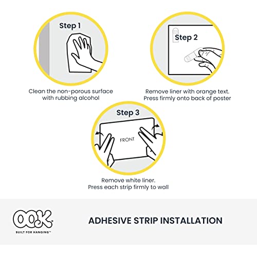 Image of OOK Adhesive Picture Hangers, Tool-Free Picture Hanger Kit, .5 lb, 72 Pieces, 9977131 (2 Pack)