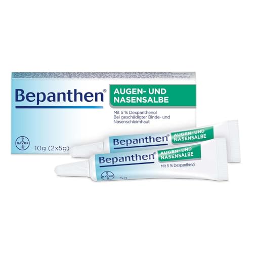 Bepanthen Augen- und Nasensalbe zur sanften Heilung von wunden Nasen sowie oberflächlichen Schädigungen am Auge, 10 g