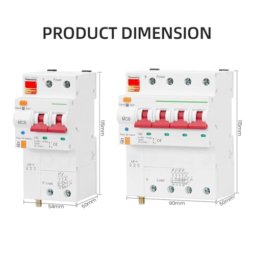 Disjoncteurs 2P et compteur d'énergie RCBO de mesure kWh pour réseau électrique