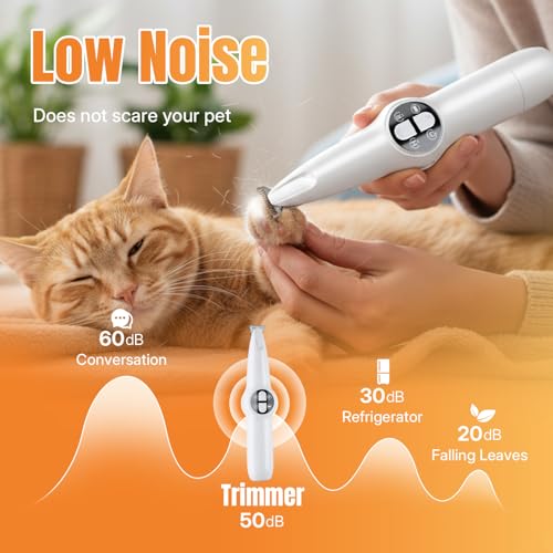 Mcbazel 2-in-1 Pet Paws Trimmer with LED Light, Rechargeable Dog/Cat Hair Shaver Grooming Clipper, Electric Cat/Dog Nail Grinder, Pet Razor for or Eyes, Ears,Face Small Areas - Image 5