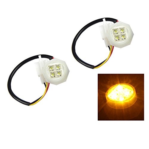 Xprite Amber LED Hideaway Strobe Lights Bulb 2PCS