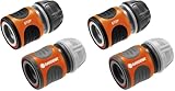 Gardena raccords Rapide aquastop 13 mm (1/2 Pouce) et 15 mm (5/8 Pouce): pour début et Fin de Tuyau, raccord Compatible avec Toutes Les pièces OGS, Anti-UV, antigel (18279-20) (Lot de 2)