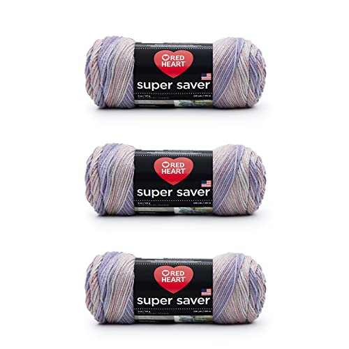 Image of Red Heart Super Saver Yarn, 3 Pack, Mulberry Mix 3 Count