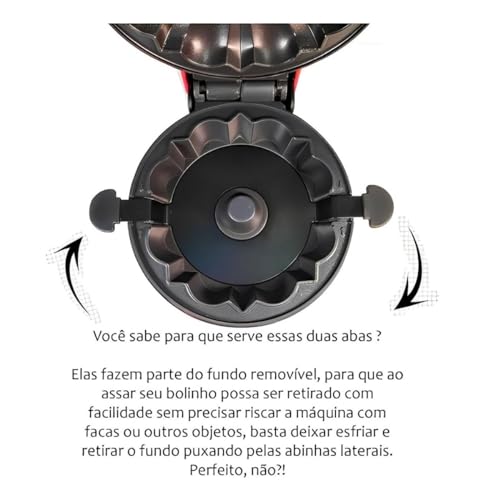 Mini Maquina de Assar Bolo Cupcake Cafe da Manha Lanche Preparo Rapido Placa Antiaderente Cozinha