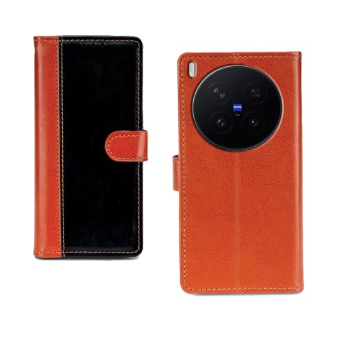 Image of amazon basics Vivo X300 Pro 5G Flip Cover | Card Pockets Wallet & Stand | Flip Cover for Vivo X300 Pro 5G (Beige and Black)
