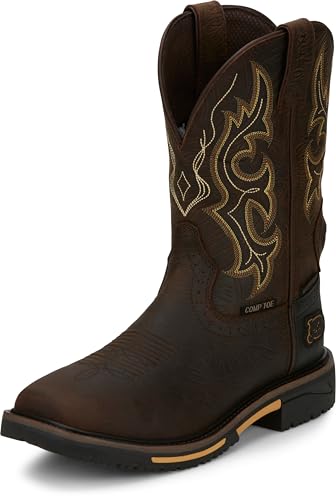 Justin Joist 11" Waterproof Composite Toe Work Boots for Men - Durable Leather, Safety Rated, Comfort Layers, EH Protection4