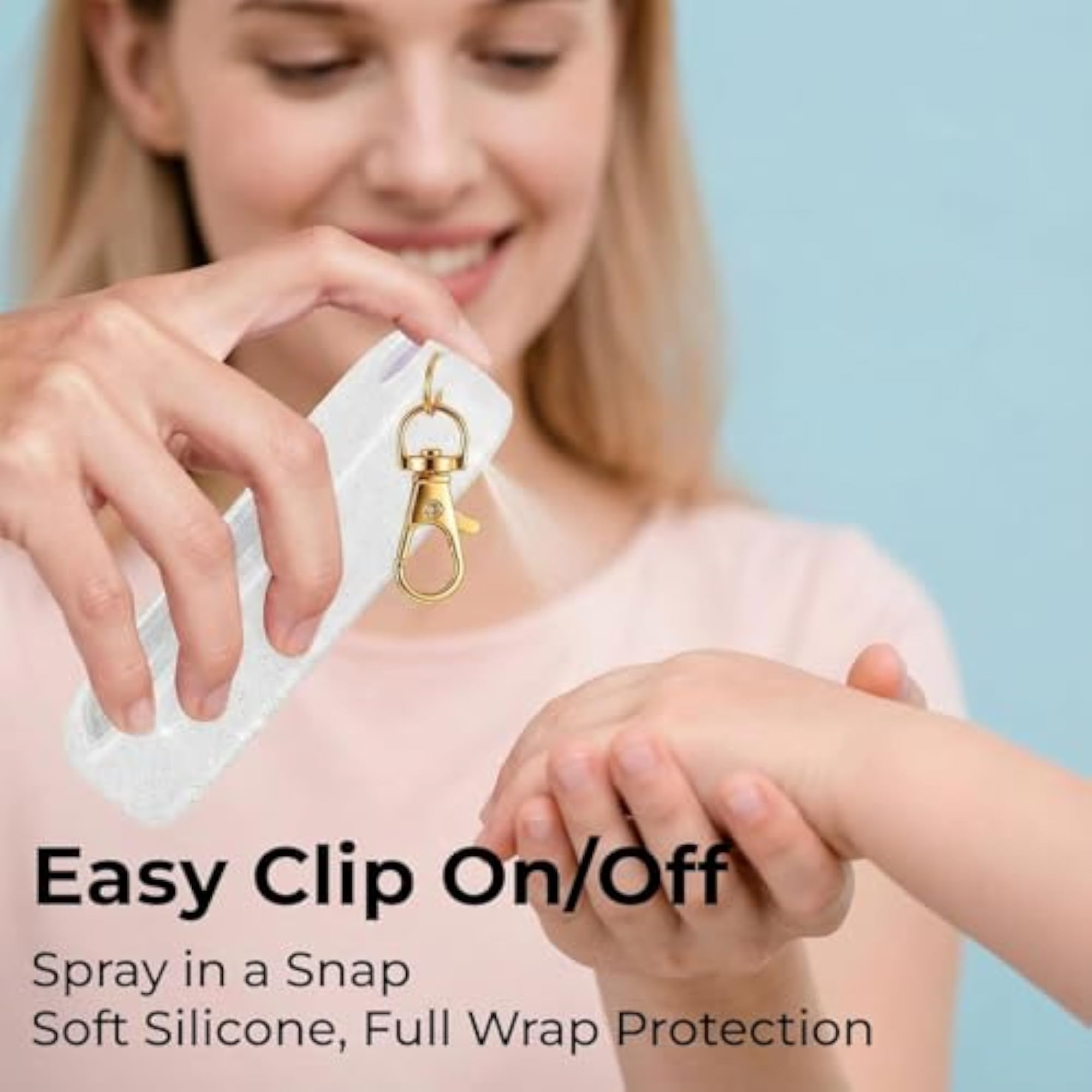 4Pcs Hand Sanitizer Spray Case with Keychain, Travel Size