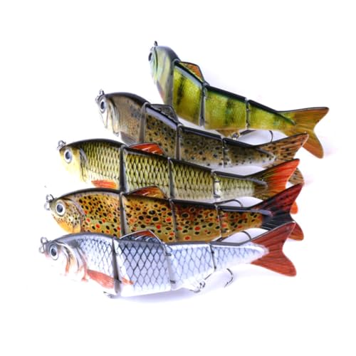 DECORNIJIA 6個 多節ジョイントシーフィッシングルアー 耐久プラスチック製リアル魚形ハードベイト 海釣り用疑似餌 遠投対応アウトドア用フィ