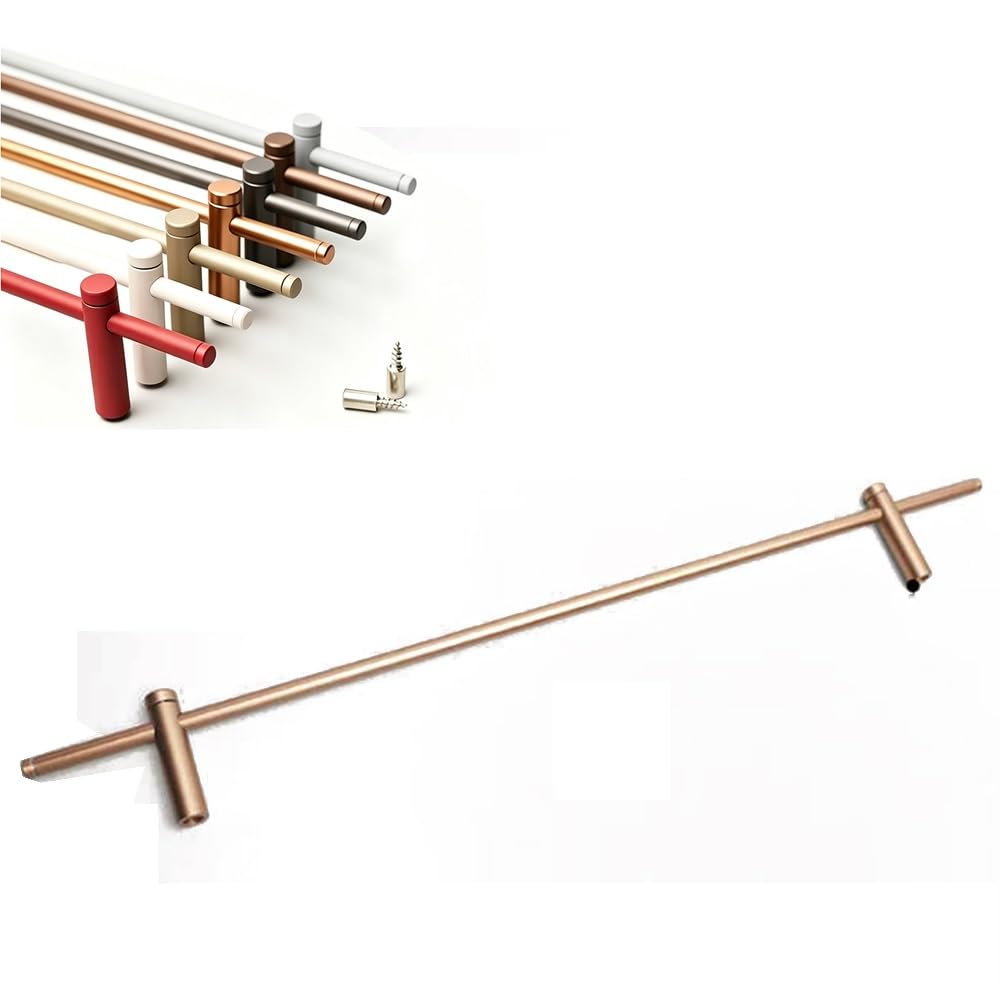 Svbvrfeew Brown Aluminum Gallery Rails For Shelves Shelf Guardrail Round Tube Anti-Fall Fence Set Metal Shelf Rail Decorative 30 28 24 20 16 14 12In Guard Fence(,40Cm/15.7In)