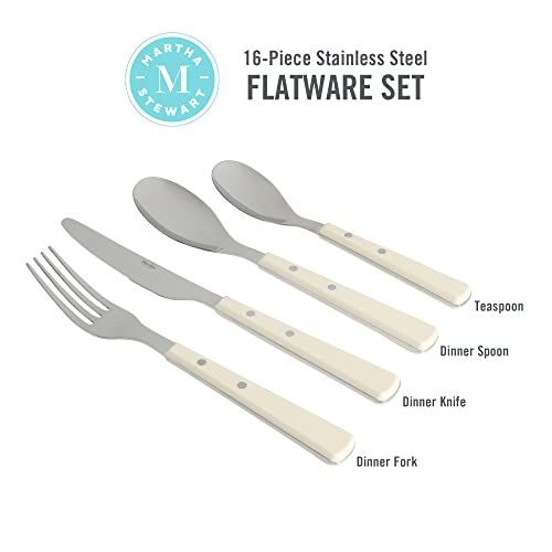 Marthastewartwatercliffe16pcflatwaresilverwaresetstainlesssteelutensilsforksspoonsknivesservicefor4linen  Urban Country Home Decor Martha stewart watercliffe 16 pc flatware silverware set stainless steel utensils forks spoons knives service for 4 linen  urban country home decor