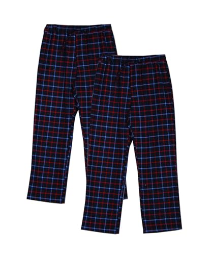 Men's 2 Pack Cotton Sleepwear Pajamas Pants, Soft Long Bottoms,Drawstring Waist with Pockets Loungewear Sleep Pants
