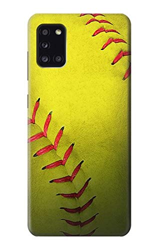Coque softball jaune pour Samsung Galaxy A31 accessoire ideal au terrain et en ville