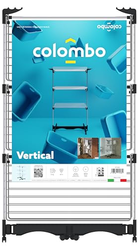 Colombo Vertical Laundry Drying Rack 3 Tiers, Steel, Silver, 40 Metres - Image 3