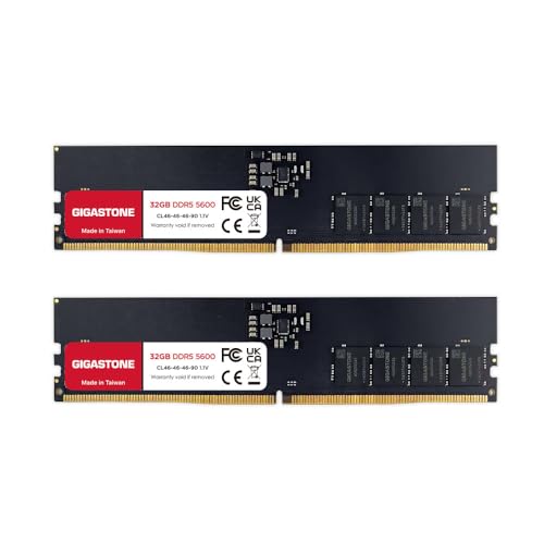 DDR5 RAM】 GIGASTONE 64GB Kit (2x32GB) DDR5 5600MHz PC5