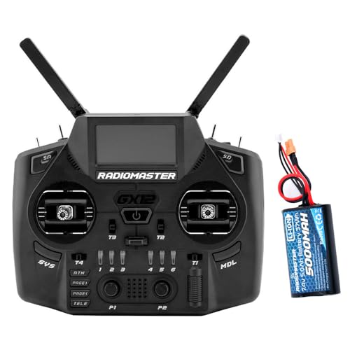 Radiomaster GX12 1000HZ 3D Digital CNC Hall Gimbal Dual Band Antenna Gemini XROSSBAND EXpressLRS Radio Controller (GX12 ELRS M2 5000)