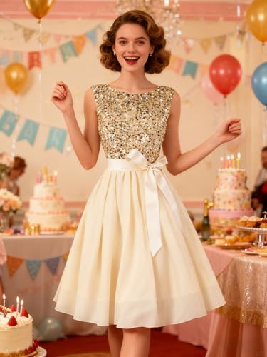 Hanpceirs Women's Boatneck Sleeveless Prom Wedding Guest Bridesmaid Dresses Cocktail Dress