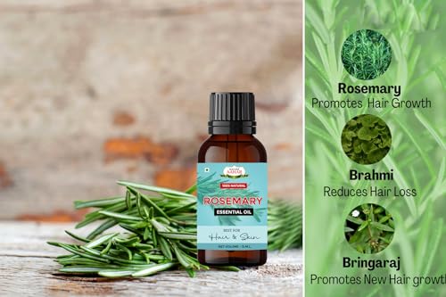Image of Rosemary Oil For Hair, Face, Skin | Rosemary Dried Leaf Combo Pack (Rosemary Leaf 100 g Free With Rosemary Oil 15 ml)