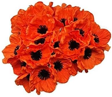 Floral Kingdom Artificial Poppy Flowers 8 Pack 10 Inch Orange – Real Touch Latex Poppies for Home Decor, Wedding Bouquets, Party Décor, Bathroom Decoration - Image 7