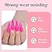 AIMEILI Hema Free Poly Nail Extension Gel Kit, 6 Colors Neon Pink, DIY Salon Nail Art Design At Home Gift for Women - 12