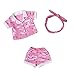 Adora Amazon Exclusive Amazing Girls Accessories, Pajama Outfit with Satin PJ Button Shirt, Fuzzy Slippers and Three Spa Face Masks Birthday Gift for Ages 6+ - Spa Day Jammie Set