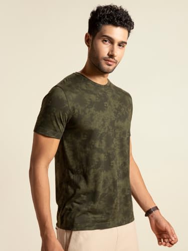 Image of DAMENSCH Regular Fit Cotton Blend Tshirt Half Sleeve Crew Neck Comfortable Casual Lightweight Premium Vortex Elemental Breeeze Tshirts for Men Pack of 1