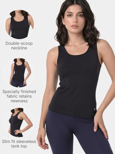 Image of Enamor E025 Essentials Stay New Slim Fit Soft, Naturally Breathable Cotton Fabric Tank Top For Women