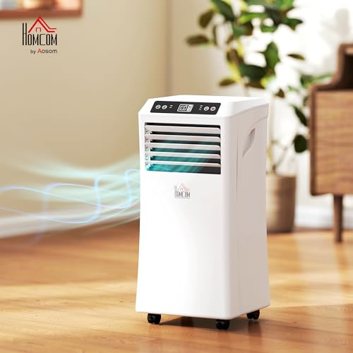 HOMCOM 10000 BTU Portable Air Conditioner for Rooms Up to 441 Sq. Ft., 4-in-1 AC Unit with Cooling Fan, Dehumidifier, Sleep Mode, Remote Control, 24H Timer, Window Installation Kit, White - Image 3