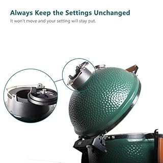 KAMaster Cast Iron Chimney Cap Daisy Wheel Compatible with Large&Medium Big Green Egg,Dual Function Metal Top with Slide Draft Top Damper Cap Kamado Accessories Vented Cap Grill Replacement Parts