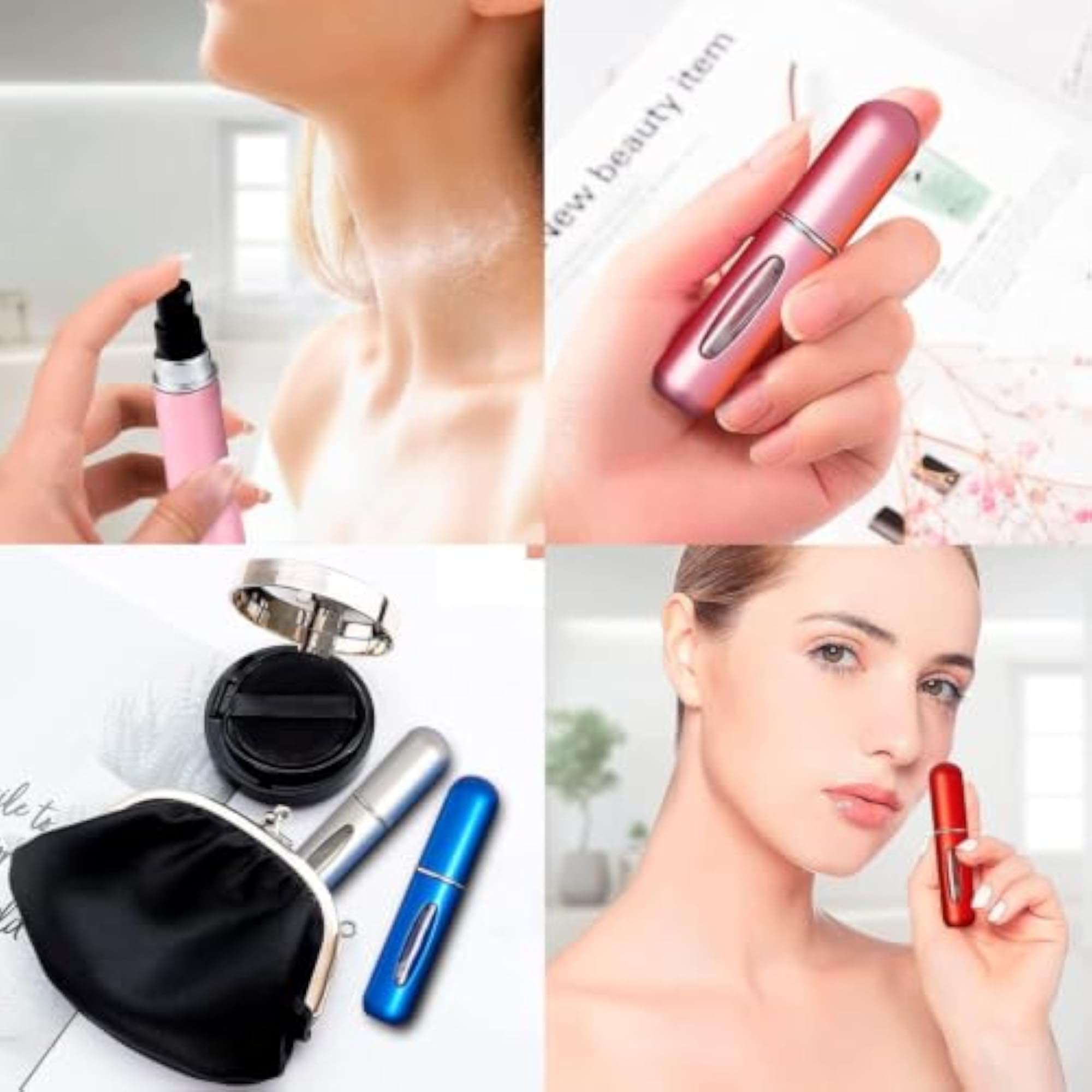 Mini Refillable Perfume Atomizer Bottle for Travel, 2 Pack