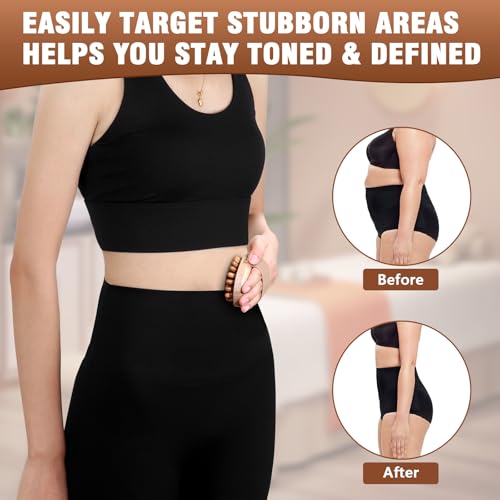 Wood Therapy Massage Tools, 4 in 1 Lymphatic Drainage Massager Body Sculpting Tools, Professional Maderoterapia Kit Cellulite Massager for Body Contouring,Relief Muscle - Image 3