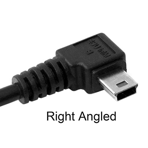 chenyang Mini USB Cable USB 2.0 Male to Mini USB 5 Pin Male 90 Degree Right Angled Charging Data Transfer Extension Cable Black 3.0M - Image 4