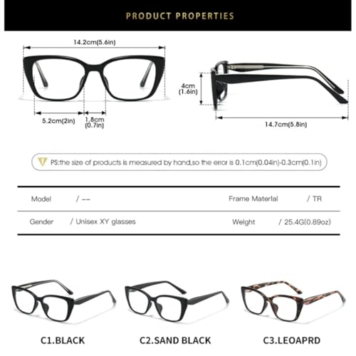 Lunettes carrées rétro classiques avec monture simple et design unisexe