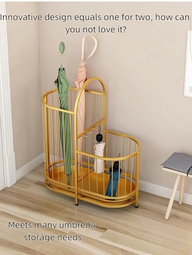 Support de parapluie en métal doré chic pour sublimer l'entrée du bureau