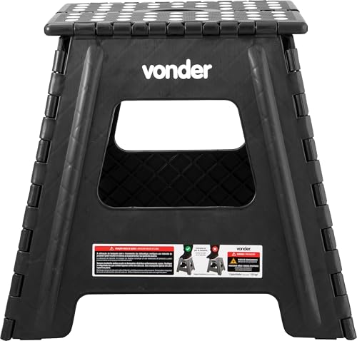 Vonder, Banqueta Plástica Dobrável, Preta, Altura 360 Mm