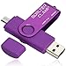 Produktbild BorlterClamp 32GB OTG USB-Stick Speicherstick Dual USB 3.0 Flash-Laufwerk mit Micro USB-Laufwerk Anschluss für Android Smartphone Tablets & Computer (Lila)
