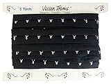5 Yards Pair Hook and Eye Trim- 1' SPACING- Silver Metal On Black Cotton Tape Ribbon...