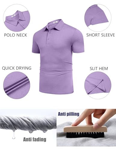 Image of COOFANDY Men's Polo Shirt Golf Quick Dry Performance Short Sleeve Moisture Wicking Athletic Polo Collared Tennis T-Shirt
