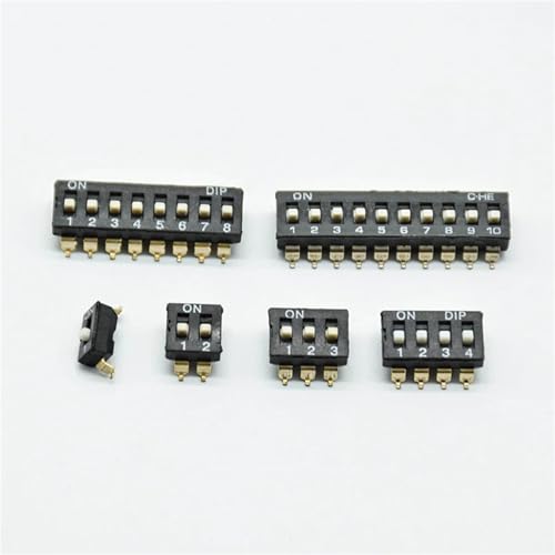 Interruptor DIP SMD negro con pines dorados KM-8P contra fallos de señal